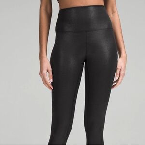 Lululemon Align high rise in 🖤Black Foil Shine🖤 25" sz 4
